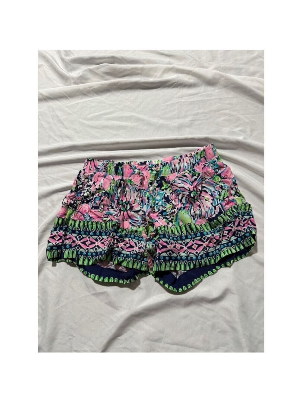 Women's Lilly Pulitzer Shorts XXS Pink Blue Floral Print - Picture 1 of 4